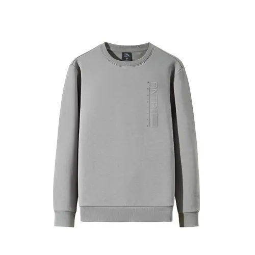 Anta Variety Training Collection Letter Crew Neck Comfortable And Breathable Versatile Fleece Lined Thermal Sweatshirt