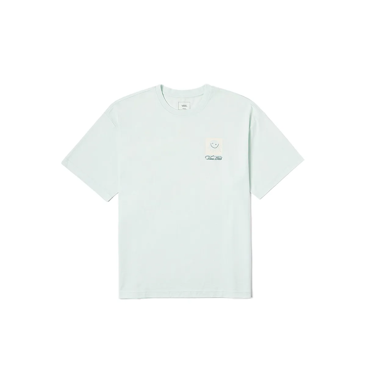Vans T-Shirts Unisex Mint Green Crew Neck Moderate Straight Fit