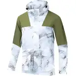 Anta Outdoor Collection Trench Coat Men's Papyrus White/All Over Print/Turquoise