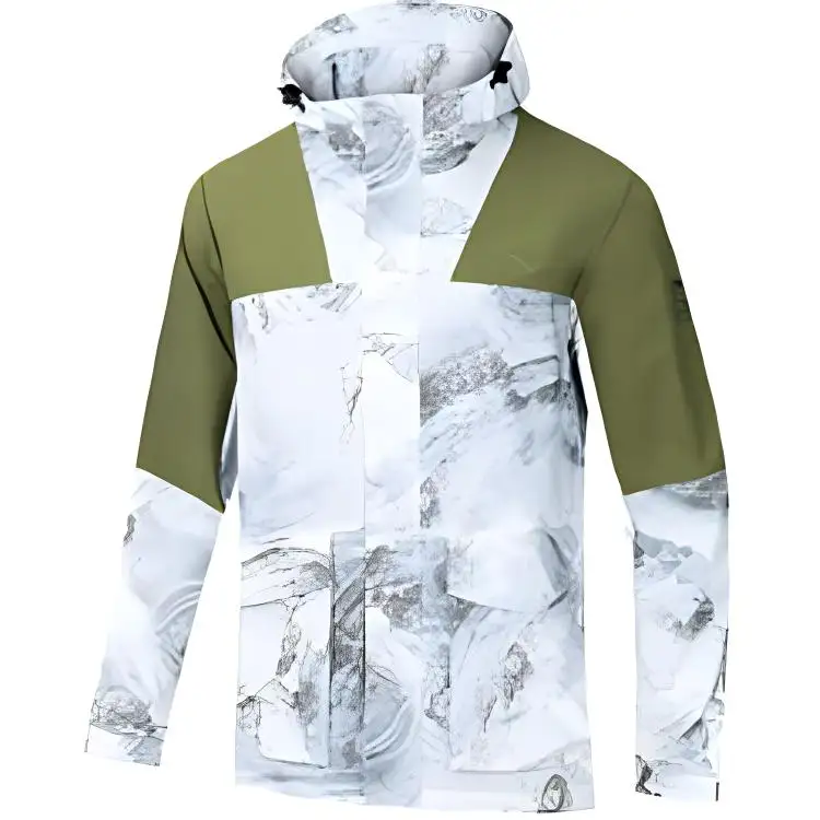 Anta Outdoor Collection Trench Coat Men's Papyrus White/All Over Print/Turquoise