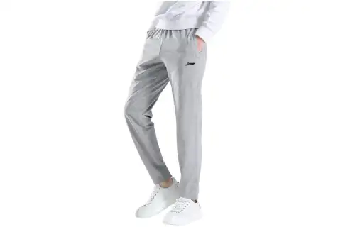 Li Ning Fleece Lined Thermal Running Casual Knitted Sweatpants Men's Gray
