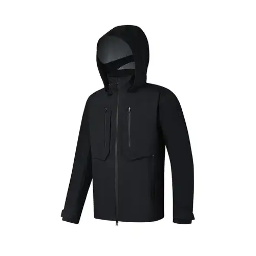 FILA Fitness Hiking Waterproof, Windproof, Breathable, And Thermal Windbreaker Jacket Men's Jet Black