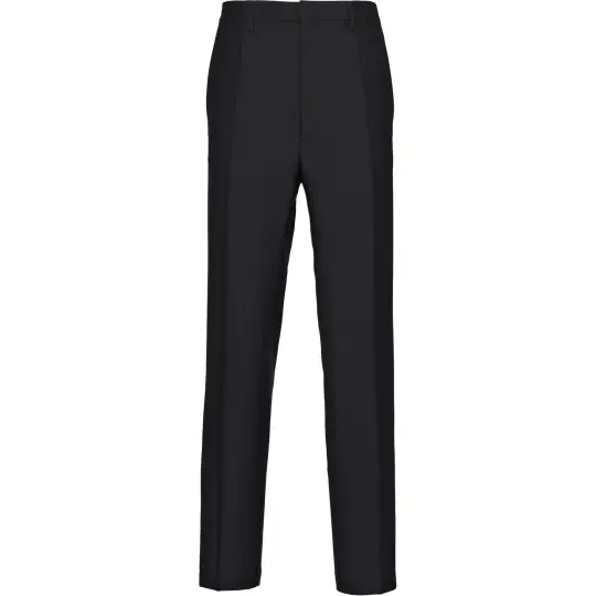 Prada triangle-logo wool-mohair trousers