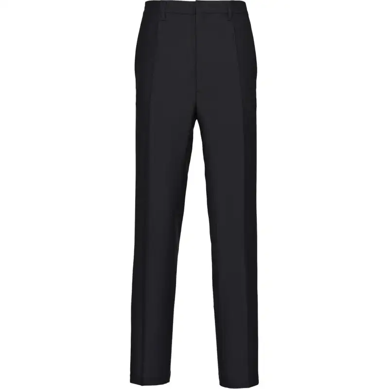Prada triangle-logo wool-mohair trousers