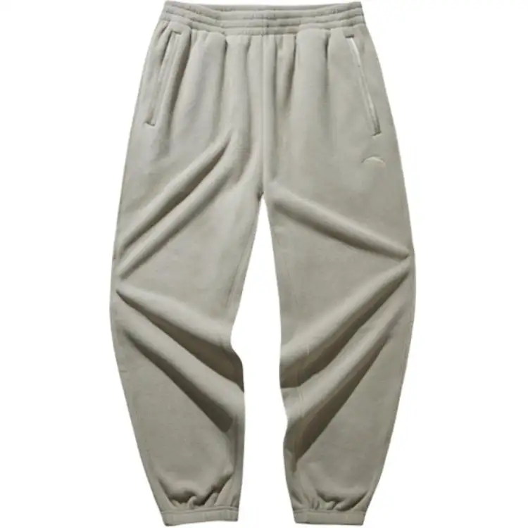 Anta Sports Life Collection Fleece Lined Thermal Casual Knitted Sweatpants Men's Oak Khaki