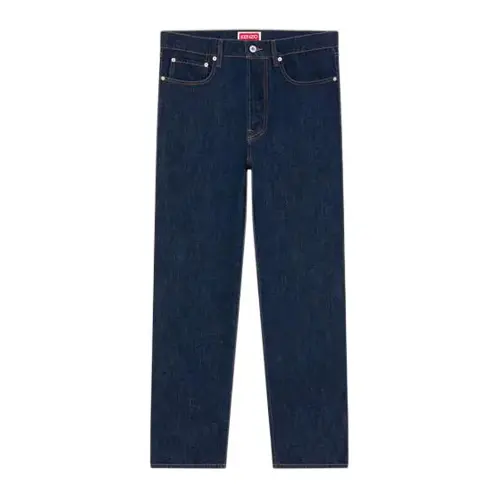 KENZO Straight Leg Cropped Jeans Men's Blue