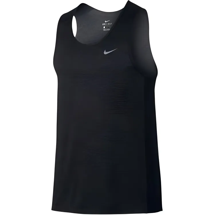 Nike Tank Tops Men's Black Crew Neck Moderate Straight Fit