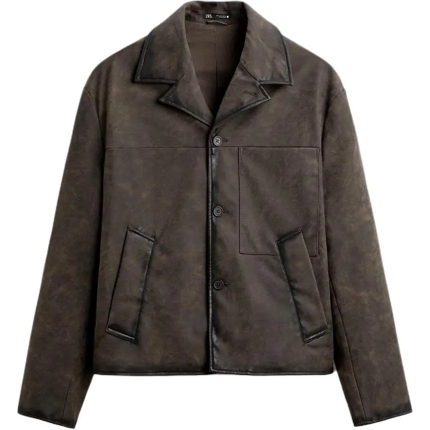 ZARA Leather Jacket Men's Brown