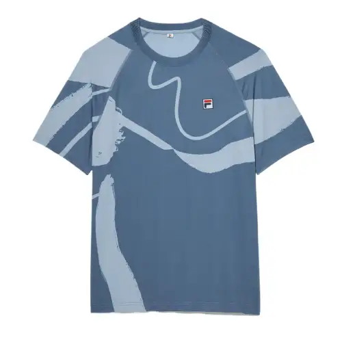 FILA T Shirts Men's Blue Crew Neck Moderate