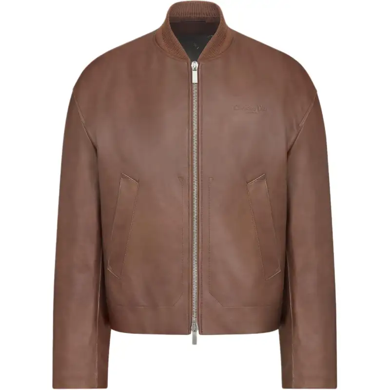 DIOR FW24 Leather Jacket Men's Brown