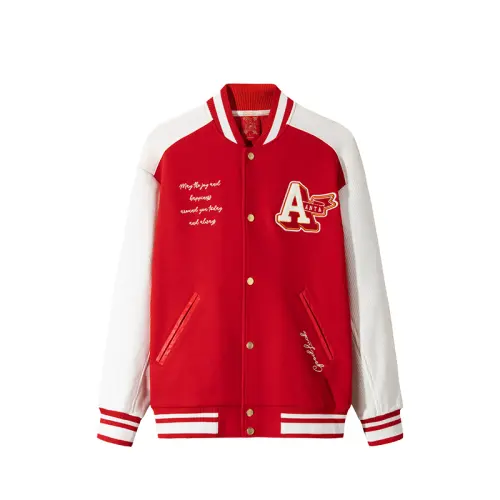 Anta Baseball Jacket Men's Intense Red/Ivory White