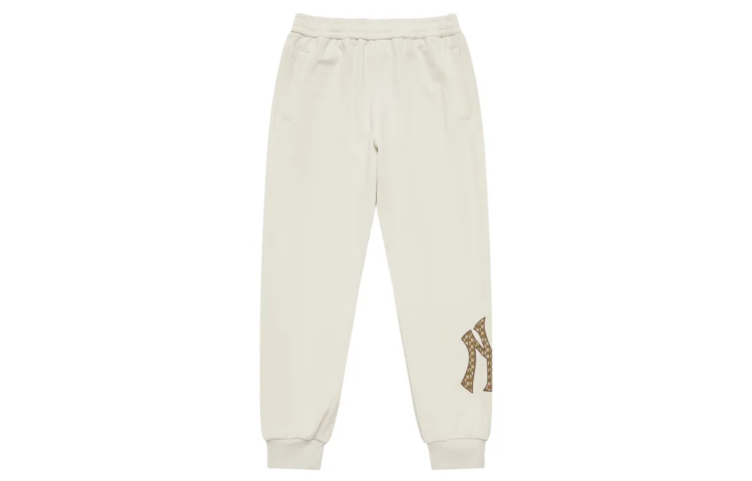 MLB MONOGRAM 24FW Knitted Sweatpants Unisex Dark Cream