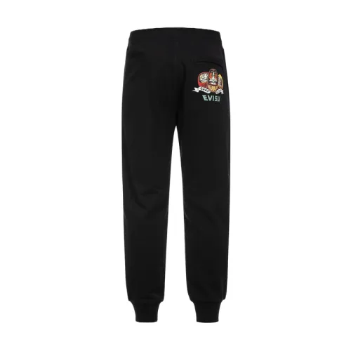 EVISU Casual Pants Men's Black Moderate Sweatpants
