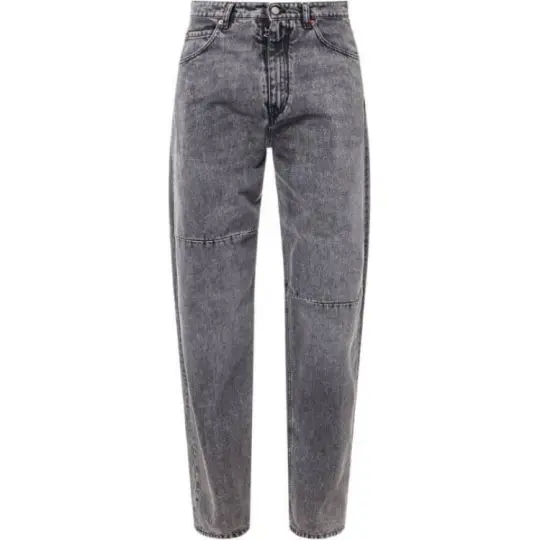 MM6 Maison Margiela Logo Patch Straight Leg Jeans