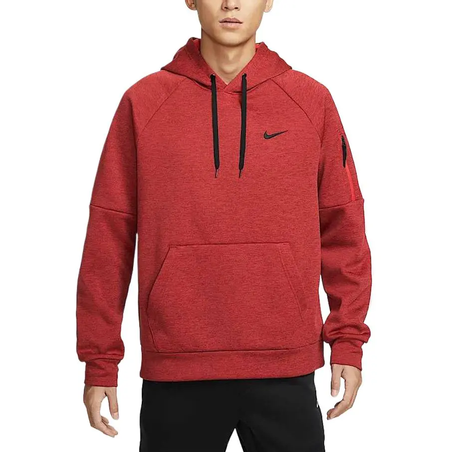 Nike Therma FIT Thermal Training Pullover Fleece Lined Sweatshirt Men's Team Red/Color Adjustment/University Red/Black