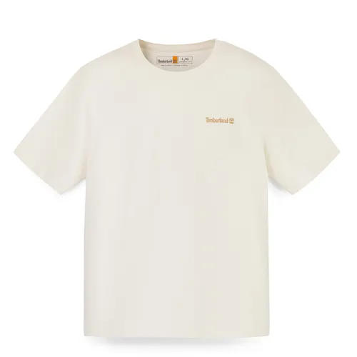 Timberland T Shirts Men's Ivory Crew Neck Moderate Straight Fit