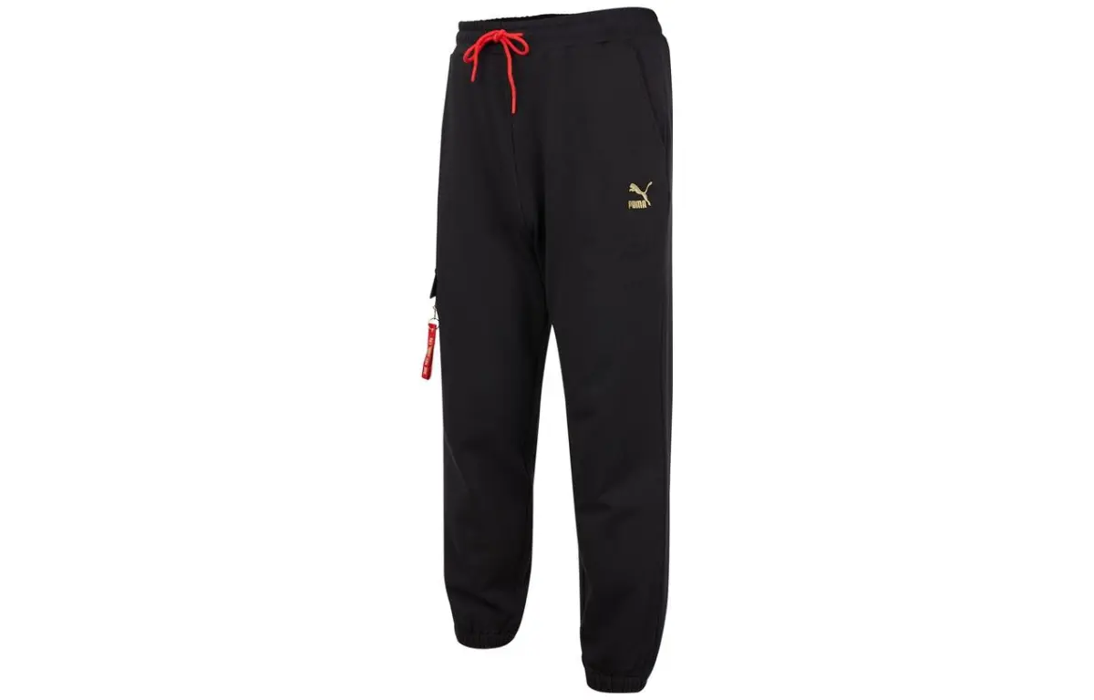 PUMA Casual Pants Men's Black Moderate Sweatpants