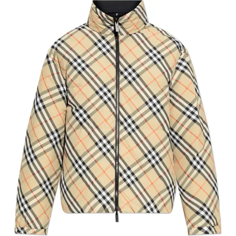 Burberry Checked Zip Up Reversible Padded Jacket