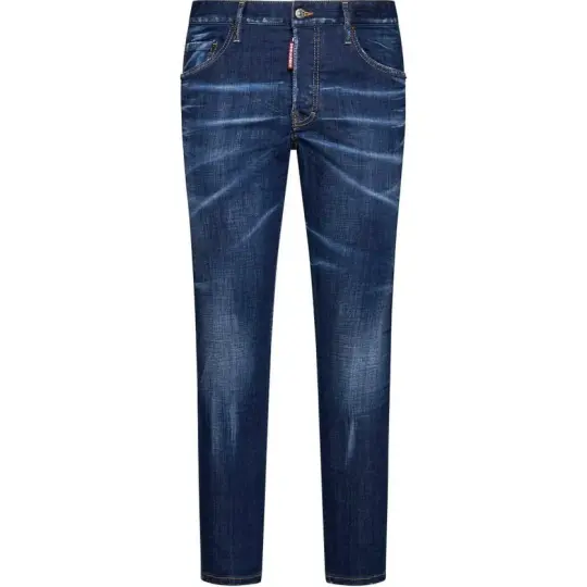 Dsquared2 Logo Patch Straight Leg Jeans