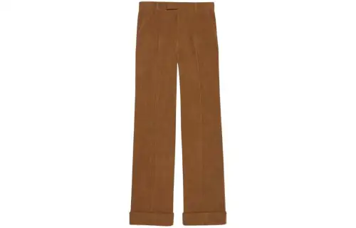 GUCCI Casual Pants Men's Brown Moderate Straight Fit Pants