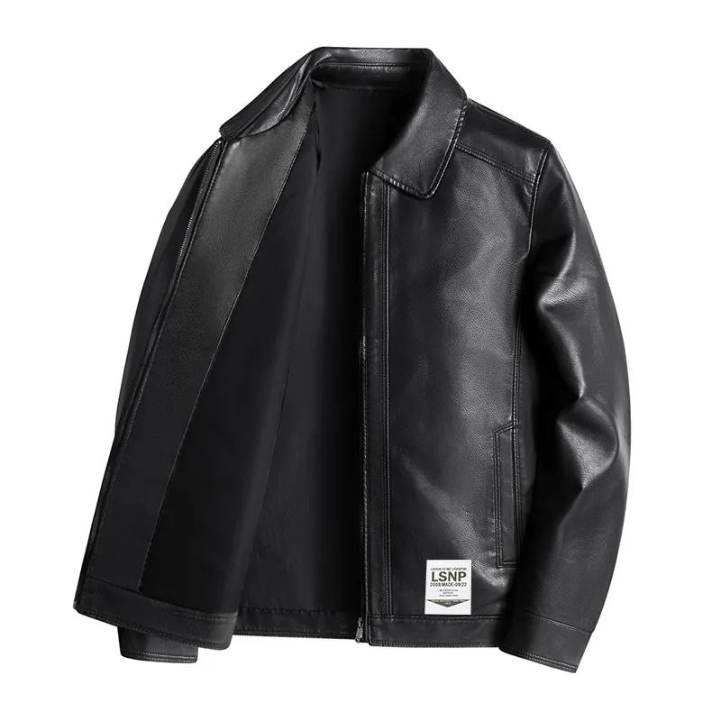 LISENPOK Leather Jackets Unisex Lapel Moderate