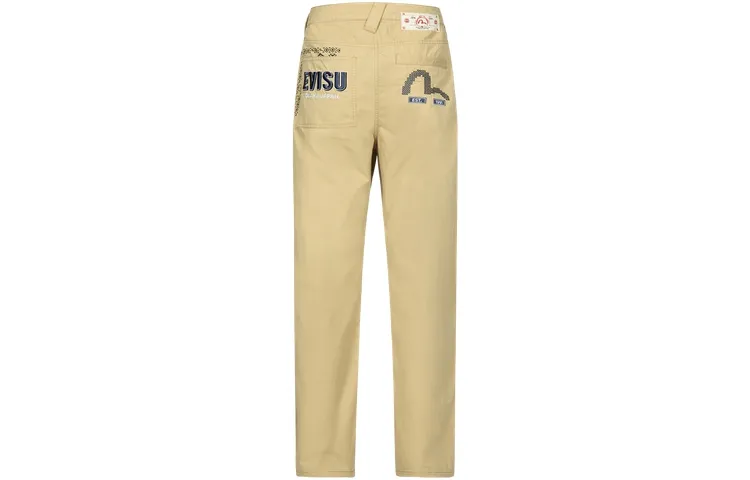 EVISU Casual Pants Men's Apricot Moderate Slim Fit Pants