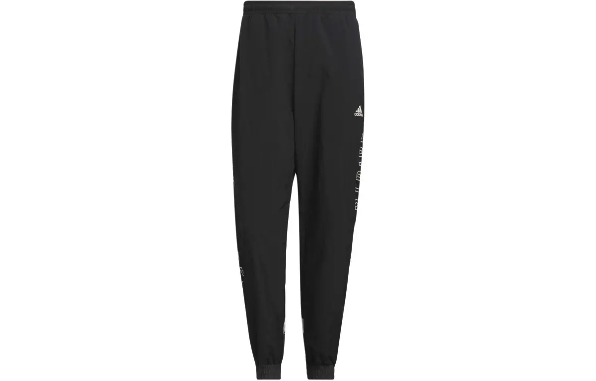 Adidas Wording Woven Sweatpants Men's Black