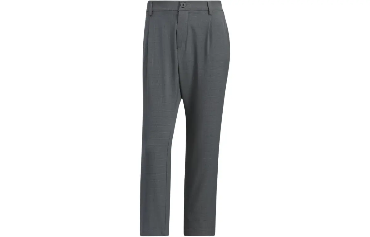 Adidas Checked Pattern Ankle Pants Woven Sweatpants Men's Dark Gray