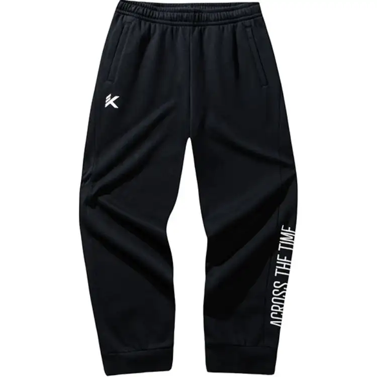 Anta Basketball Collection Comfortable Casual Fleece Lined Minimalist Style Elastic Cuff Knitted Sweatpants Men's