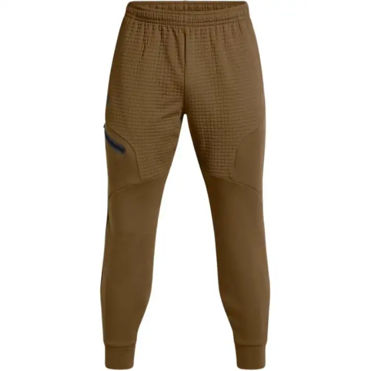 Under Armour Unstoppable Fleece Grid Joggers Knitted Sweatpants Men's Earth Wolf Tone