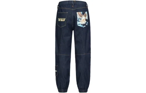 EVISU Jeans Men's Denim Blue Moderate Cuffed Pants