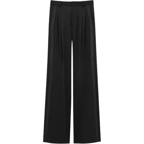 Saint Laurent wide-leg grain de poudre trousers