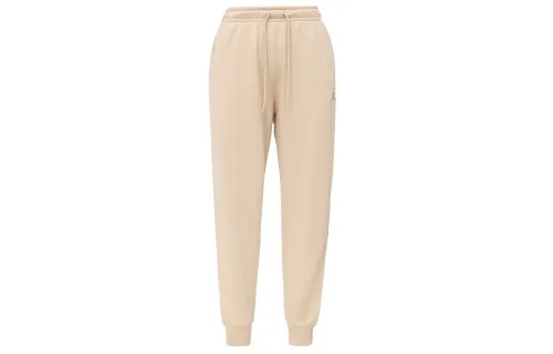Jordan Vintage Solid Color Elastic Cuff Fleece Lined Lace Up Knitted Sweatpants Men's Brown