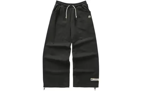 Skechers x Romantic Crown Knitted Sweatpants Unisex Leather Shoes Black