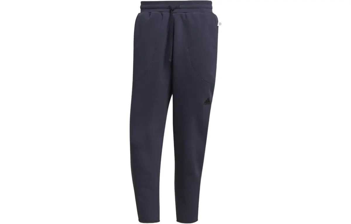 Adidas Casual Pants Men's Navy Blue Moderate Straight Fit Pants