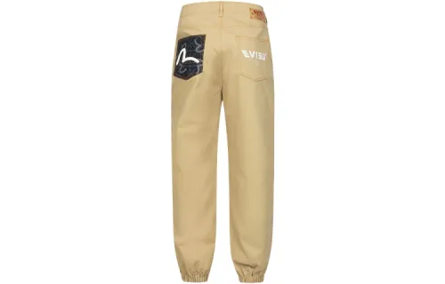 EVISU Casual Pants Men's Apricot Moderate Cuffed Pants