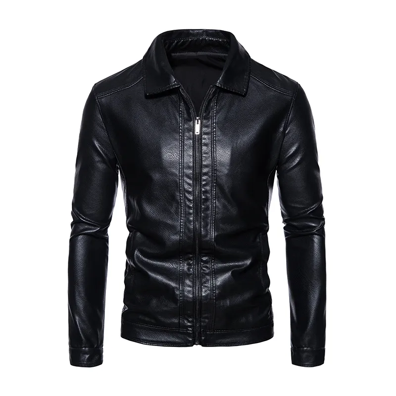 LISENPOK Leather Jackets Unisex Lapel Moderate