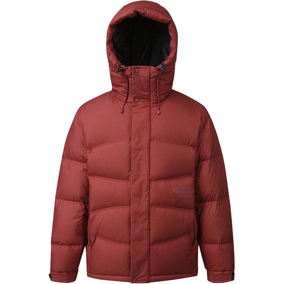 SALOMON Long-sleeve with hood with zipper, red down jacket for men and women