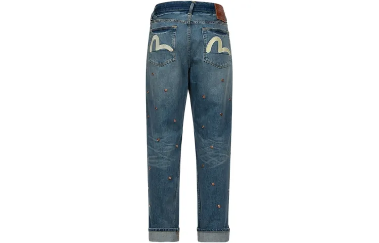 EVISU Jeans Men's Denim Blue Moderate Straight Fit Pants