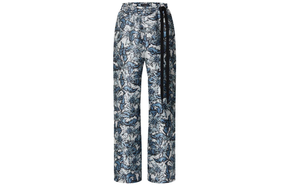LOUIS VUITTON SS23 Geometric pattern printed draped casual pants for men, blue