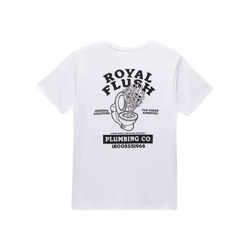 Vans T Shirts Men's White Crew Neck Moderate Straight Fit