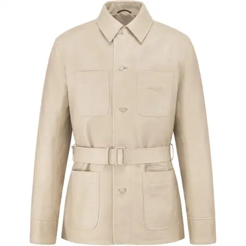 DIOR FW24 Leather Jacket Men's Beige
