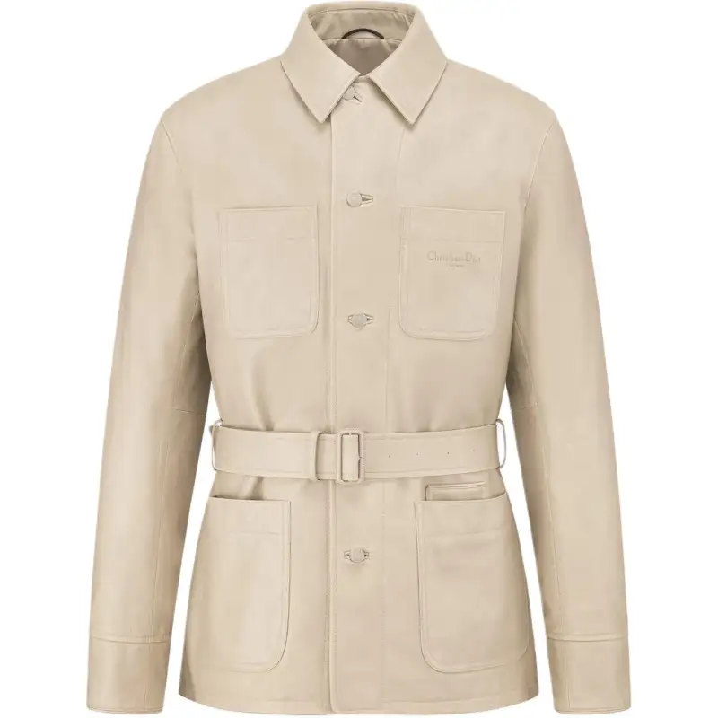 DIOR FW24 Leather Jacket Men's Beige