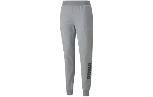 PUMA POWER LOGO SWEAT Knitted Sweatpants Men's Gray