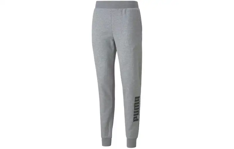 PUMA POWER LOGO SWEAT Knitted Sweatpants Men's Gray