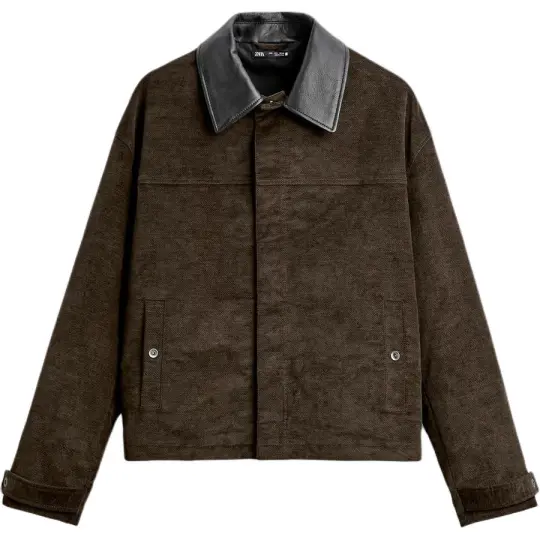 ZARA Leather Jacket Men's Brown