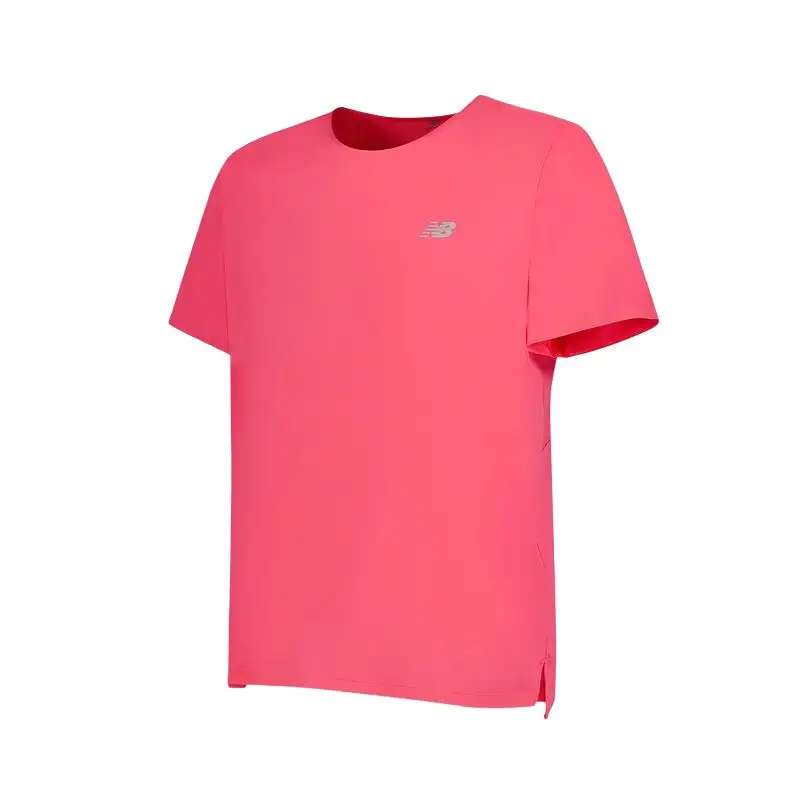 New Balance T Shirts Men's Red Crew Neck Moderate