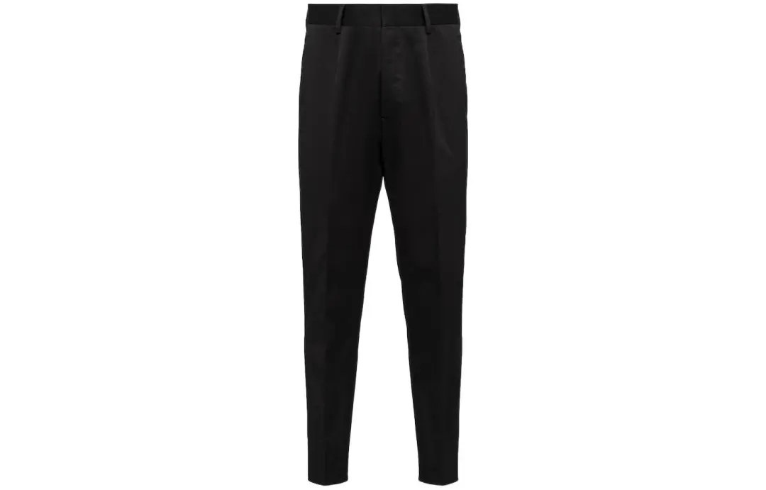 PRADA Casual Pants Men's Black Moderate Tapered Pants