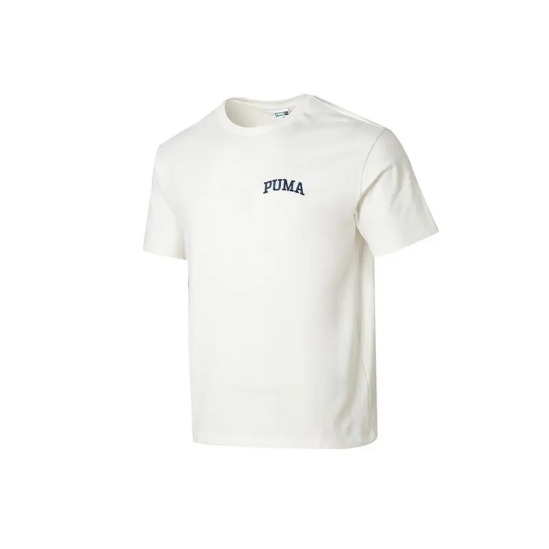 PUMA T-Shirts Men's White Crew Neck Moderate
