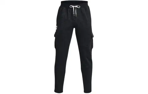 Under Armour Essentials Fleece Heritage Solid Color Knitted Sweatpants Men's Black